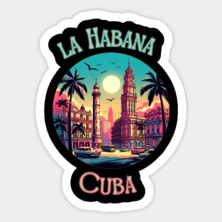 "Tropical Vibes in Retro Havana: Exotic Cuban Flair" - Retro Travel Cool Sticker